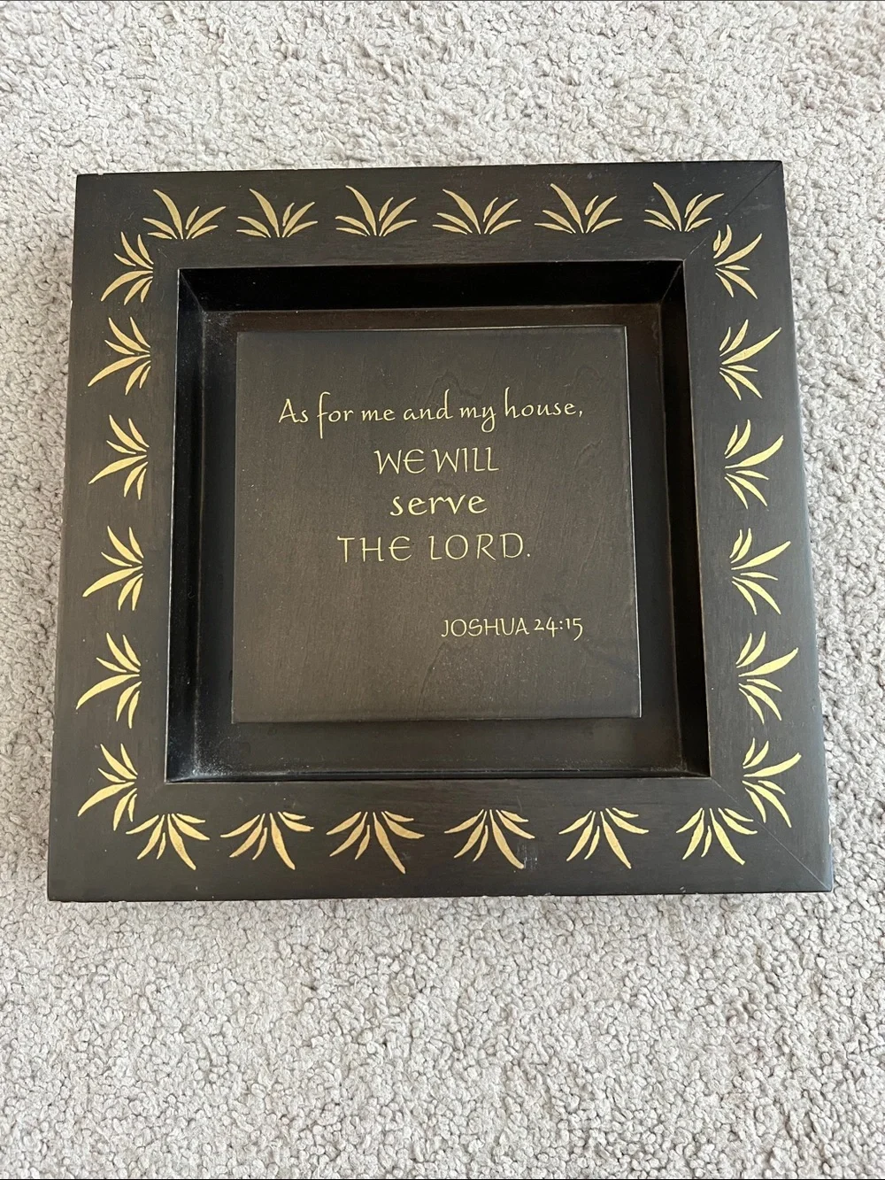 Demdaco Wood Brown and Gold Scripture Wall Frame 12x12